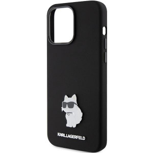 Оригинален гръб KARL LAGERFELD Silicone Choupette Metal Pin - iPhone 15 Pro черен - Img 6