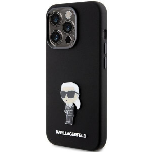 Оригинален гръб KARL LAGERFELD Silicone Ikonik Metal Pin - iPhone 15 Pro черен - Img 2