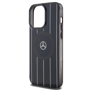 Оригинален гръб MERCEDES Double Layer Crossed Lines MagSafe - iPhone 15 Pro черен - Img 6