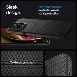 Оригинален гръб SPIGEN Liquid Air - iPhone 15 Pro черен мат - Img 10