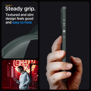 Оригинален гръб SPIGEN Liquid Air - iPhone 15 Pro Max Abyss Green - Img 11