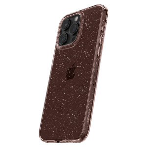Оригинален гръб SPIGEN Liquid Crystal Glitter - iPhone 15 Pro розов кварц - Img 3