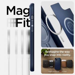 Оригинален гръб SPIGEN Mag Armor MagSafe - iPhone 14 Plus син - Img 10