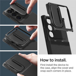 Оригинален гръб SPIGEN Optik Armor - Samsung Galaxy S23 Ultra черен - Img 19