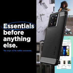 Оригинален гръб SPIGEN Rugged Armor - Xiaomi 13T / 13T Pro черен мат - Img 9