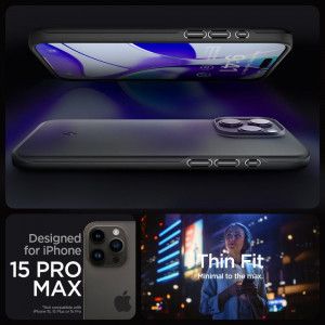 Оригинален гръб SPIGEN Thin Fit - iPhone 15 Pro Max черен - Img 9