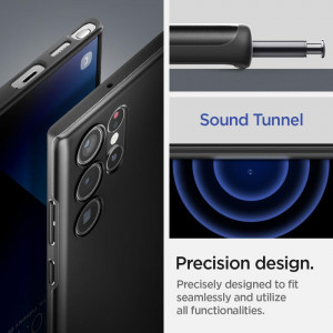 Оригинален гръб SPIGEN Thin Fit - Samsung Galaxy S22 Ultra черен - Img 14