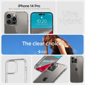 Оригинален гръб SPIGEN Ultra Hybrid - iPhone 14 Pro кристалнопрозрачен - Img 6