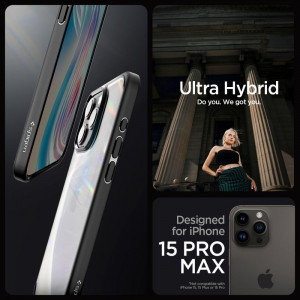 Оригинален гръб SPIGEN Ultra Hybrid - iPhone 15 Pro Max черен мат - Img 10