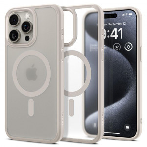 Оригинален гръб SPIGEN Ultra Hybrid MagSafe - iPhone 15 Pro matte natural titanium - Img 1