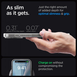 Оригинален гръб SPIGEN Ultra Hybrid MagSafe - iPhone 15 Pro Max бял - Img 14