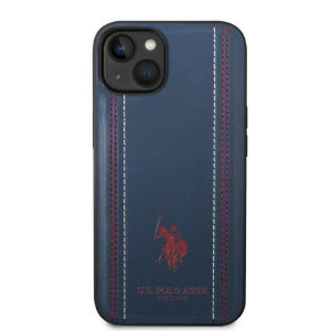 Оригинален гръб US POLO Leather Stitch USHCP14MPFAV - iPhone 14 Plus тъмносин - Img 3