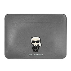 Оригинален калъф за лаптоп KARL LAGERFELD Saffiano Ikonik Karl KLCS16PISFG 16" сив - Img 1