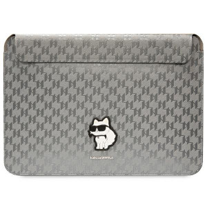 Оригинален калъф за лаптоп KARL LAGERFELD Saffiano Monogram Choupette KLCS14SAKHPCG 14" сребрист - Img 1