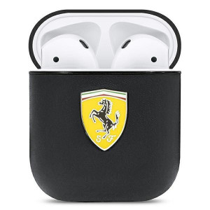 Оригинален калъф за слушалки FERRARI On Track Leather FESA2LEBK - AirPods черен - Img 2
