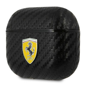 Оригинален калъф за слушалки FERRARI On Track PU Carbon FESA3CABK - AirPods 3 черен - Img 3