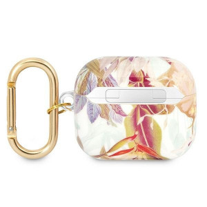 Оригинален калъф за слушалки GUESS Flower Strap GUA3HHFLU - AirPods 3 лилав - Img 2
