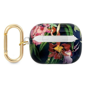 Оригинален калъф за слушалки GUESS Flower Strap GUAPHHFLB - AirPods Pro син - Img 2