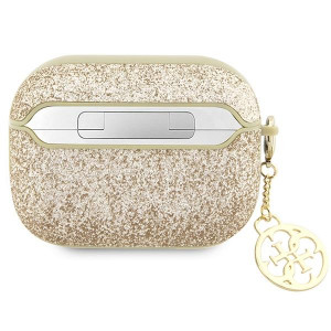 Оригинален калъф за слушалки GUESS Glitter Flake 4G Charm GUAP2GLGSHD - AirPods Pro 2 златист - Img 2