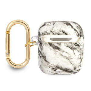 Оригинален калъф за слушалки GUESS Marble Strap GUA2HCHMAG - AirPods 1 / 2 сив - Img 2