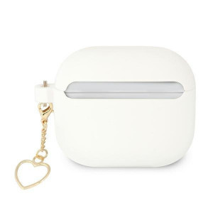 Оригинален калъф за слушалки GUESS Silicone Charm GUA3LSCHSH - AirPods 3 бял - Img 2