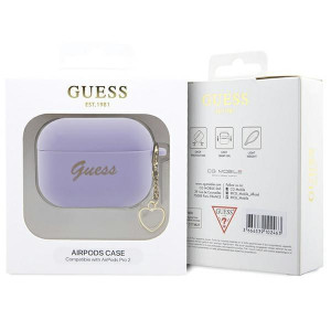 Оригинален калъф за слушалки GUESS Silicone Charm Heart GUAP2LSCHSU - AirPods Pro 2 лилав - Img 4