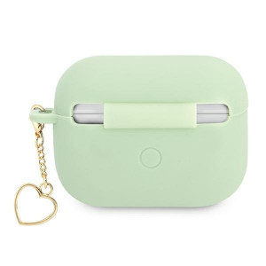 Оригинален калъф за слушалки GUESS Silicone Charm Heart GUAPLSCHSN - AirPods Pro зелен - Img 2
