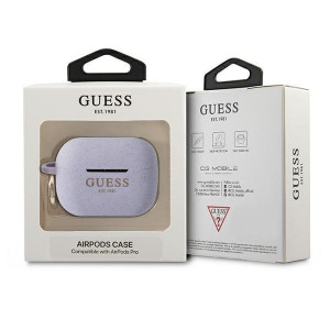 Оригинален калъф за слушалки GUESS Silicone Glitter GUAPSGGEU - AirPods Pro лилав - Img 3