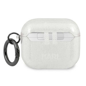 Оригинален калъф за слушалки Karl LAGERFELD Glitter Choupette KLA3UCHGS - AirPods 3 сребрист - Img 2