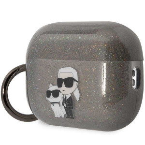 Оригинален калъф за слушалки Karl LAGERFELD Glitter Karl&Choupette KLAP2HNKCTGK - AirPods Pro 2 черен - Img 3