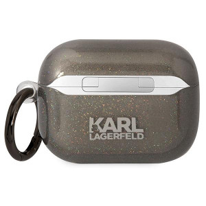 Оригинален калъф за слушалки Karl LAGERFELD Glitter Karl&Choupette KLAPHNKCTGK - AirPods Pro черен - Img 2