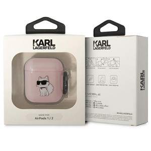 Оригинален калъф за слушалки Karl LAGERFELD Ikonik Choupette KLA2HNCHTCP - AirPods 1 / 2 розов - Img 3