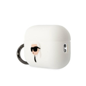 Оригинален калъф за слушалки Karl LAGERFELD Silicone Karl Head 3D KLAP2RUNIKH - AirPods Pro 2 бял - Img 3