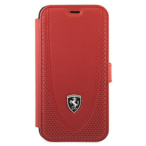 Оригинален калъф тип книга FERRARI Off Track Perforated FEOGOFLBKP12SRE - iPhone 12 mini червен - Img 2