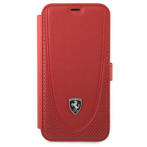 Оригинален калъф тип книга FERRARI Off Track Perforated FEOGOFLBKP12LRE - iPhone 12 Pro Max червен - Img 2