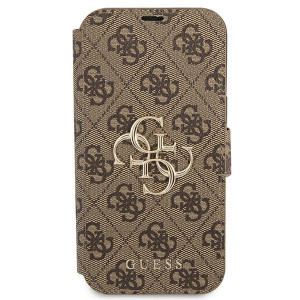 Оригинален калъф тип книга GUESS 4G Big Metal Logo GUBKP13X4GMGBR - iPhone 13 Pro Max кафяв - Img 2