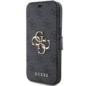 Оригинален калъф тип книга GUESS 4G Metal Logo - iPhone 13 / 14 / 15 сив - Img 2