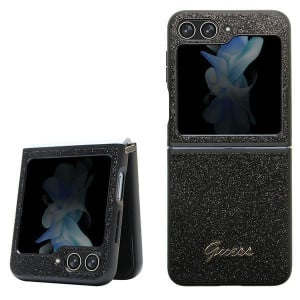 Оригинален калъф GUESS Glitter Script - Samsung Galaxy Z Flip5 черен - Img 1
