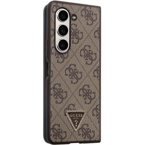 Оригинален калъф GUESS Leather 4G Triangle Strass - Samsung Galaxy Z Fold5 кафяв - Img 5