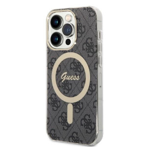 Оригинален комплект GUESS 4G Print (гръб + зарядно) MagSafe GUBPP14LH4EACSK - iPhone 14 Pro черен - Img 2