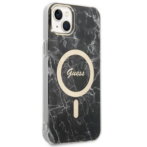 Оригинален комплект GUESS Marble (гръб + зарядно) MagSafe GUBPP14MHMEACSK - iPhone 14 Plus черен - Img 4