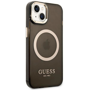Оригинален полупрозрачен твърд гръб GUESS Gold Outline MagSafe GUHMP14SHTCMK - iPhone 14 черен - Img 4