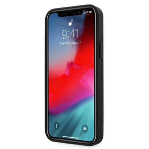 Оригинален твърд гръб от еко кожа BMW Leather Curve Perforate BMHCP12SRSPPK - iPhone 12 mini черен - Img 5