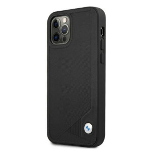 Оригинален твърд гръб от еко кожа BMW Leather Deboss BMHCP12LRCDPK - iPhone 12 Pro Max черен - Img 2