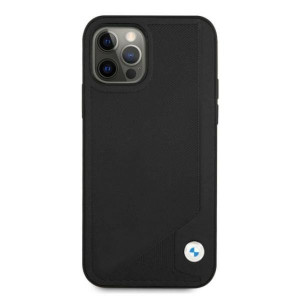 Оригинален твърд гръб от еко кожа BMW Leather Deboss BMHCP12MRCDPK - iPhone 12 / 12 Pro черен - Img 3