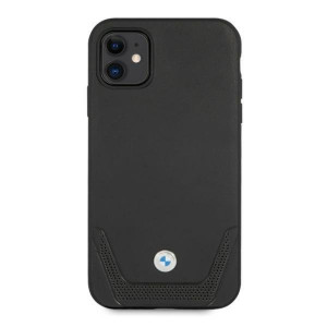 Оригинален твърд гръб от еко кожа BMW Leather Perforate BMHCN61RSWPK - iPhone 11 черен - Img 3