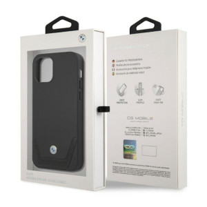 Оригинален твърд гръб от еко кожа BMW Leather Perforate BMHCP12MRSWPK - iPhone 12 / 12 Pro черен - Img 8