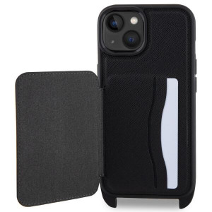 Оригинален твърд гръб с презрамка KARL LAGERFELD Saffiano Karl & Choupette KLHCP14MCSAKCPMK - iPhone 14 Plus черен - Img 4