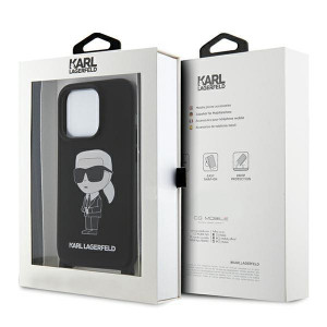 Оригинален твърд гръб с презрамка KARL LAGERFELD Silicone Ikonik KLHCP15XSCBSKNK - iPhone 15 Pro Max черен - Img 7