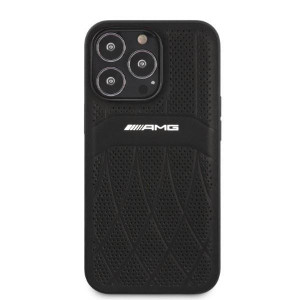 Оригинален твърд гръб AMG Leather Curved Lines AMHCP13LOSDBK - iPhone 13 Pro черен - Img 3
